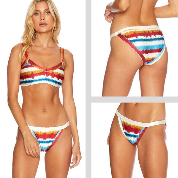 New! Beach Riot Becca Primary Dip Dye Bikini Swim Bottom 24991 - Picture 1 of 6